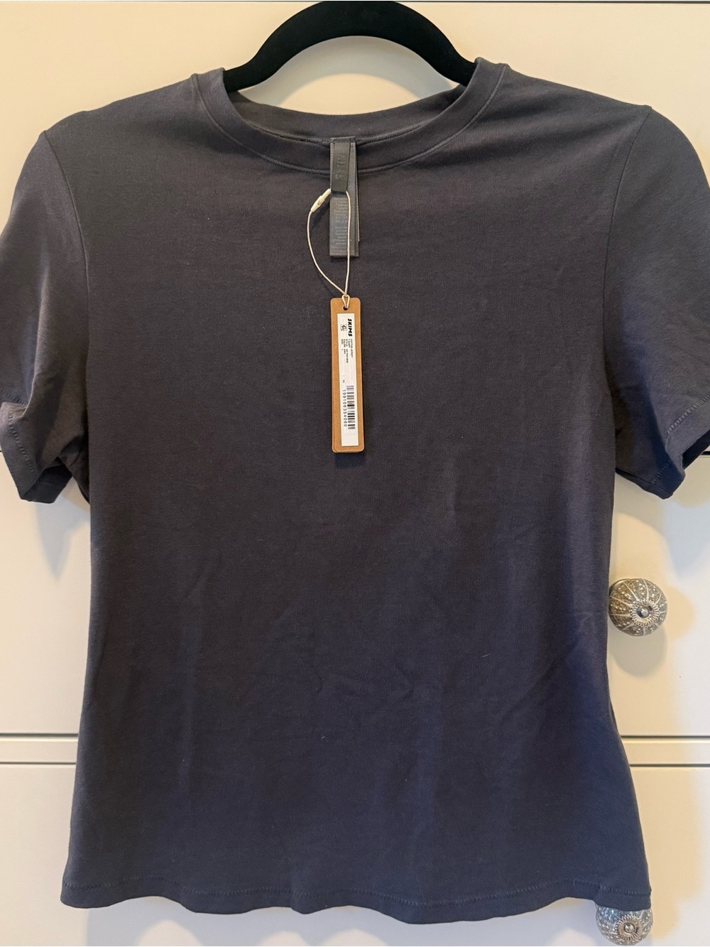 SKIMS Cotton Jersey T-shirt — Dark Grey